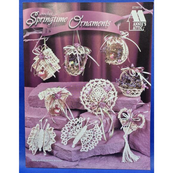 Vintage Annies Attic Crochet Spring Ornament Booklets Lot of 3 - Picture 2 of 8